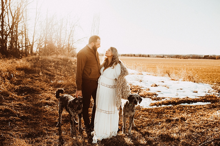 Toronto maternity session with dogs